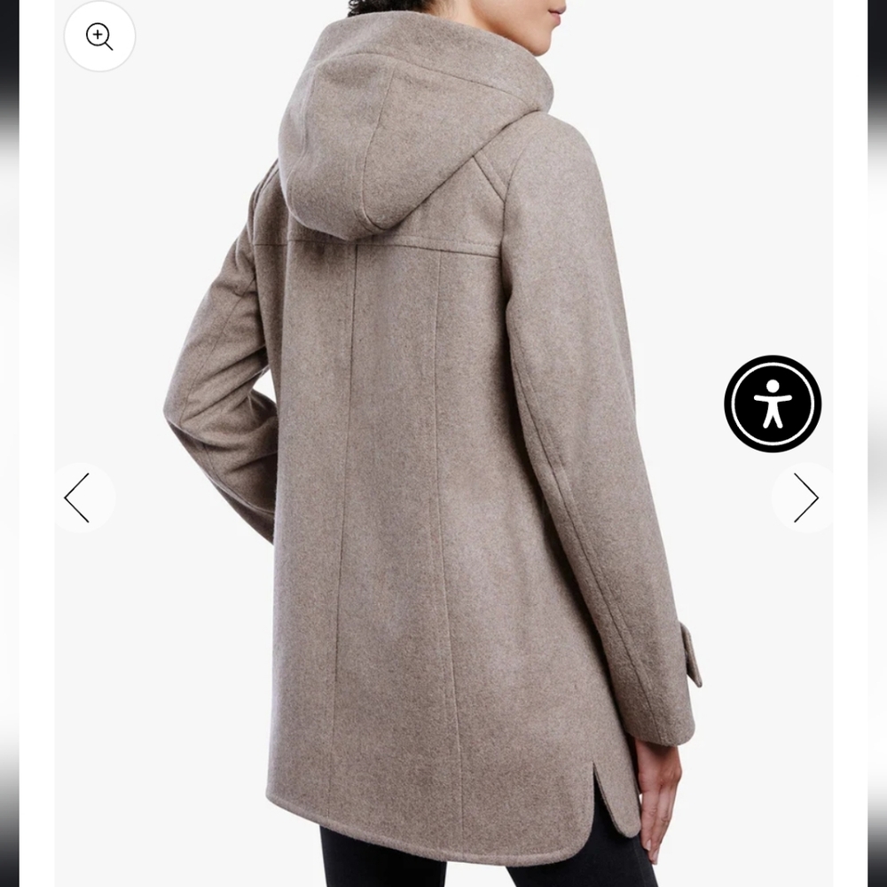 London Fog Zip-Front Sherpa Lined Hood Wool Jacke… - image 3